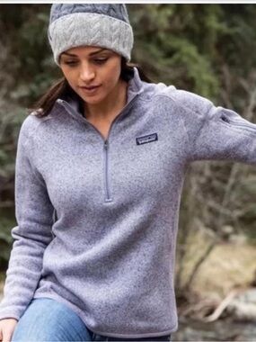 Patagonia Women's Heather Lavender Quarter-Zip Pullover
